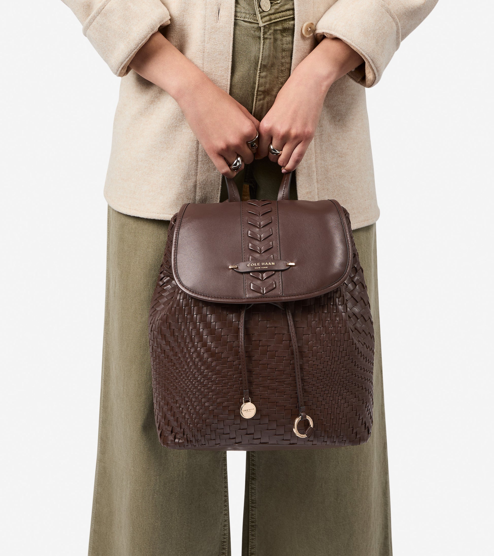 Women's Isabella Woven Backpack-Madeira Brown