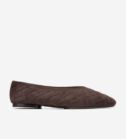 Women's Jasleen Quilted Ballet Flats-Dark Chocolate Quilted