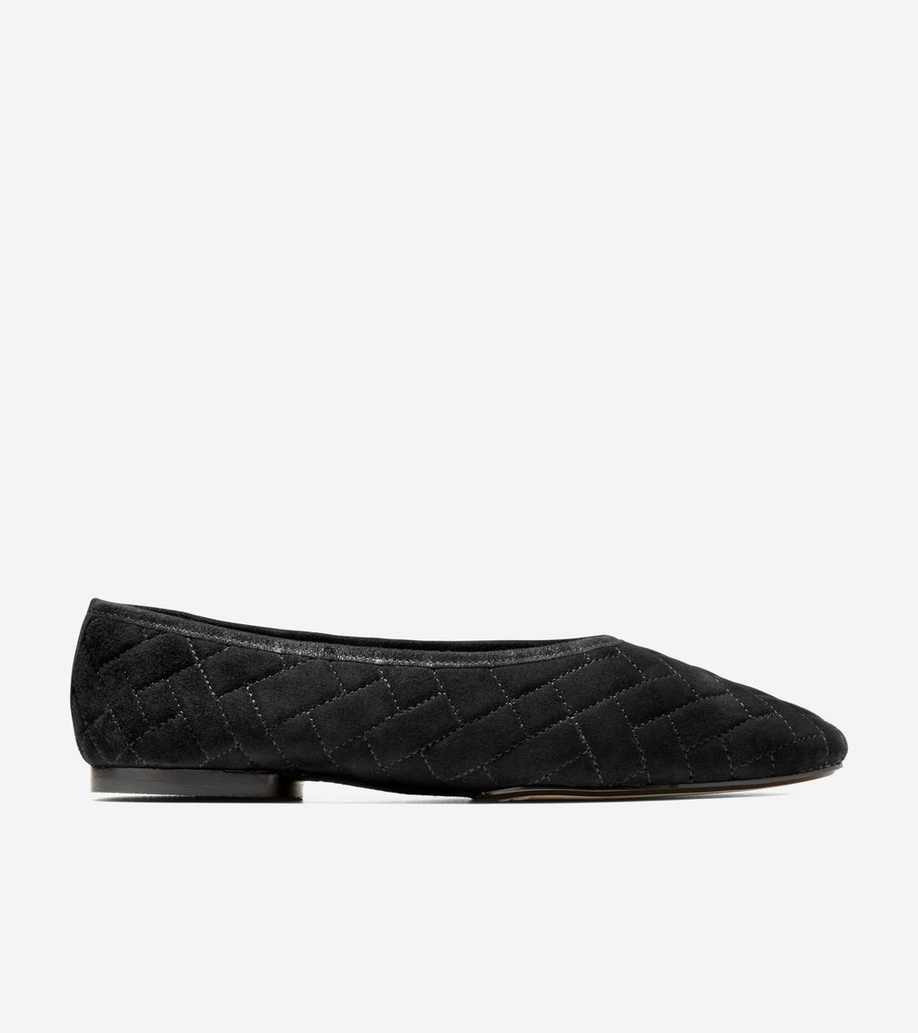 Women's Jasleen Quilted Ballet Flats-Black Quilted