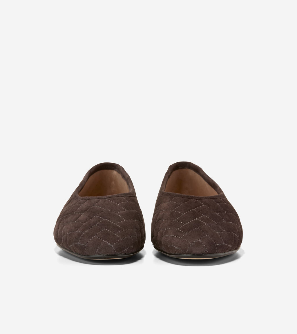 Women's Jasleen Quilted Ballet Flats-Dark Chocolate Quilted