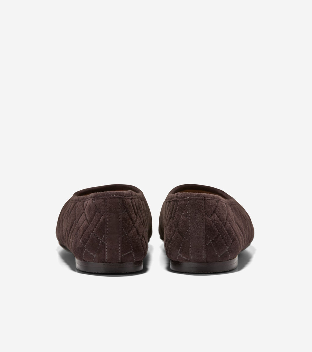 Women's Jasleen Quilted Ballet Flats-Dark Chocolate Quilted