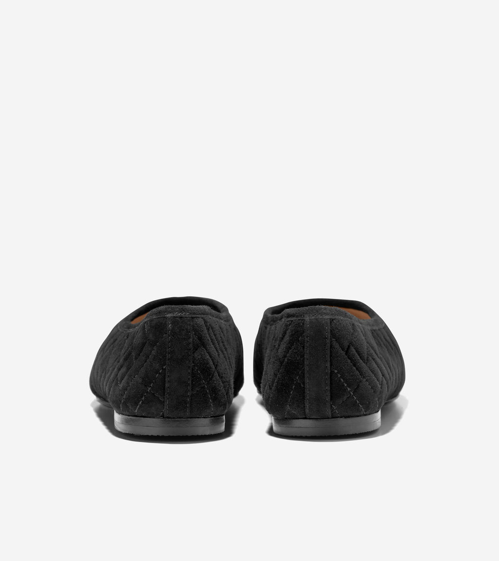 Women's Jasleen Quilted Ballet Flats-Black Quilted