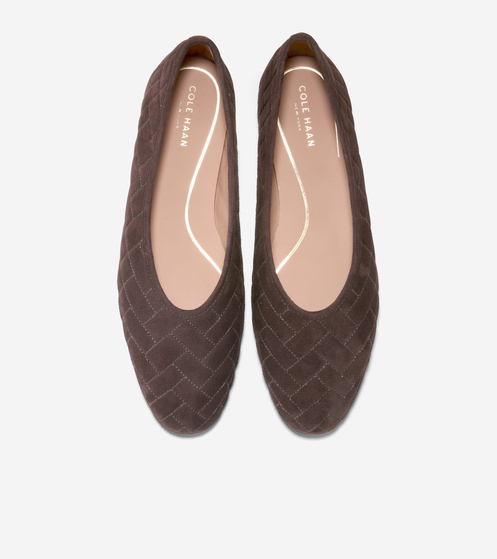 Women's Jasleen Quilted Ballet Flats-Dark Chocolate Quilted