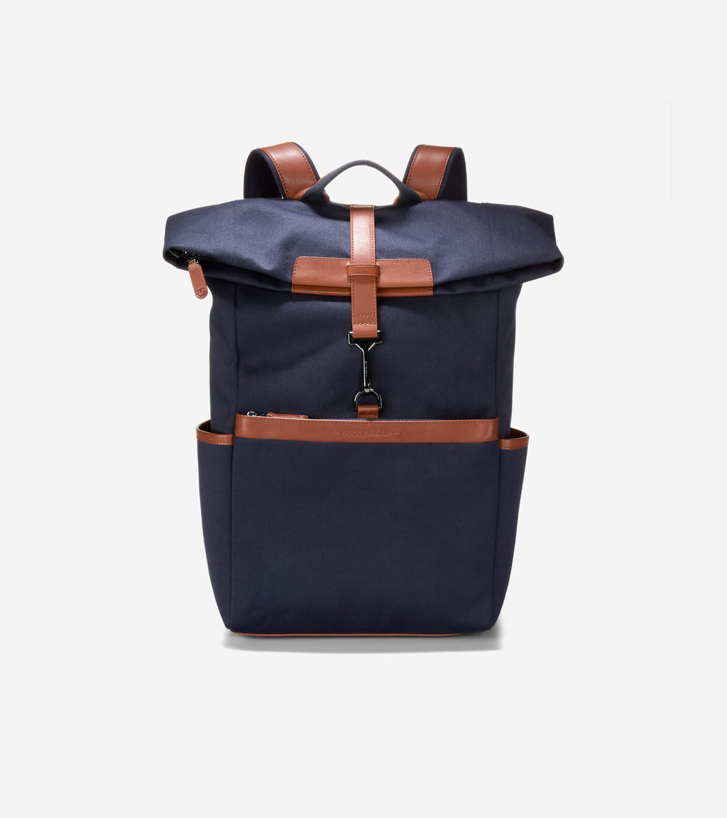 Men's Judson Brushed Twill Backpack-Midnight Moon-British Tan