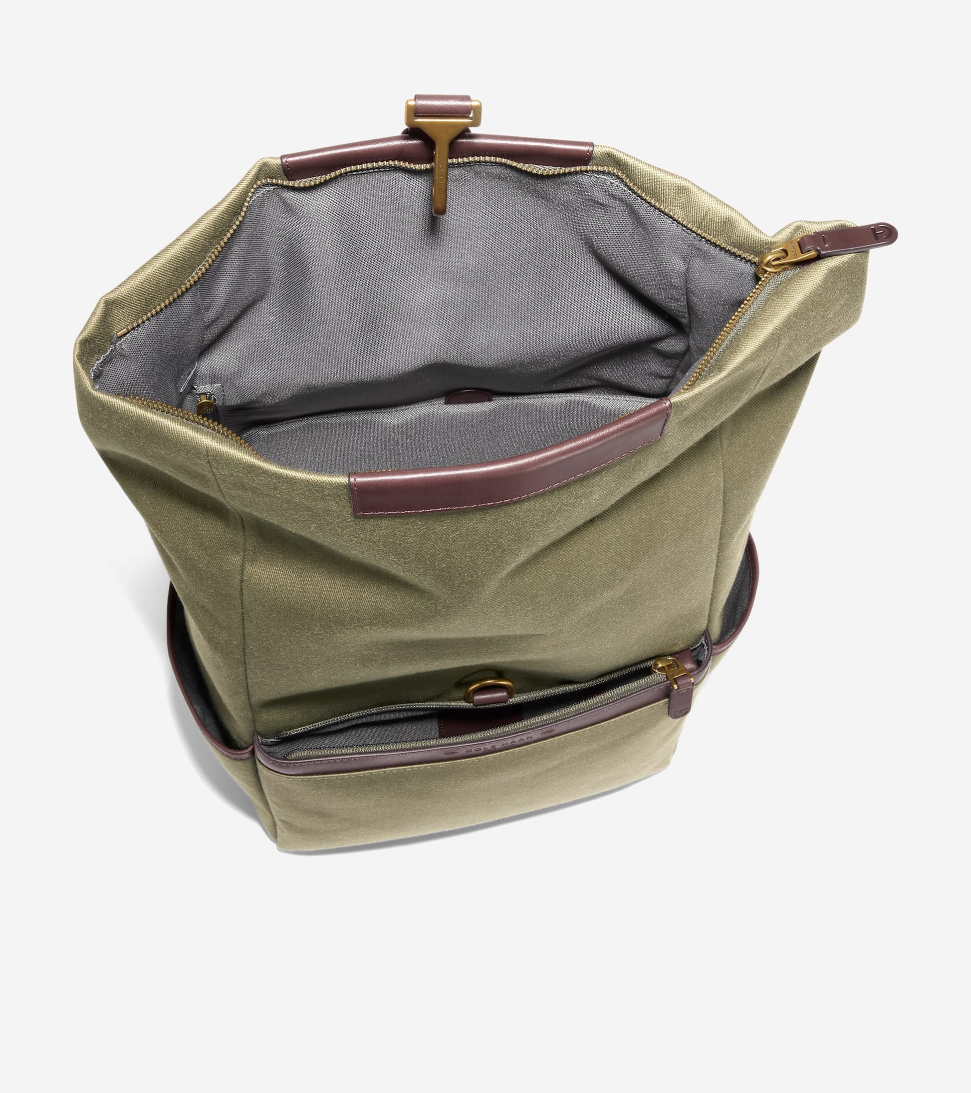 Men's Judson Brushed Twill Backpack-Olive Green-Madeira