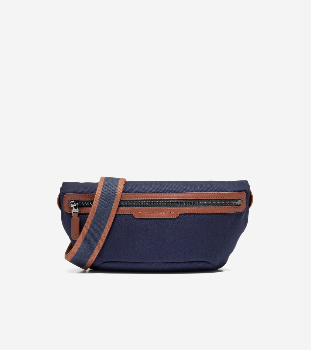 Men's Judson Brushed Twill Crossbody-Midnight Moon-British Tan