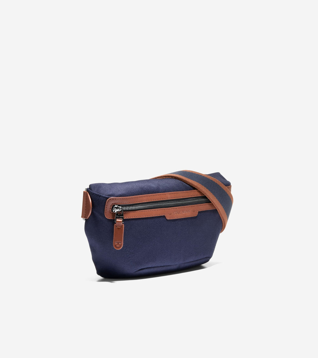 Men's Judson Brushed Twill Crossbody-Midnight Moon-British Tan