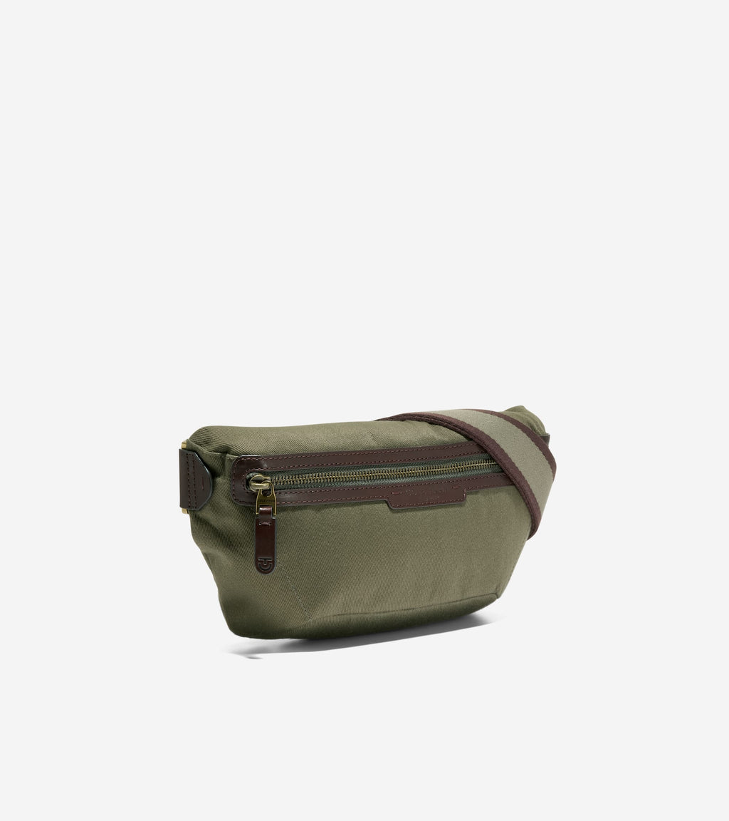 Men's Judson Brushed Twill Crossbody Bag-Olive Green-Madeira