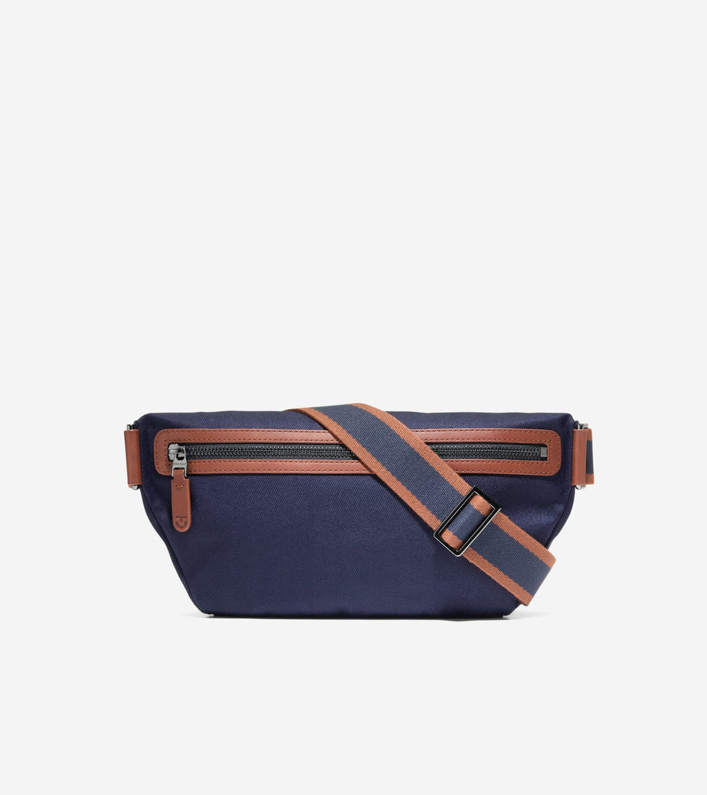 Men's Judson Brushed Twill Crossbody-Midnight Moon-British Tan