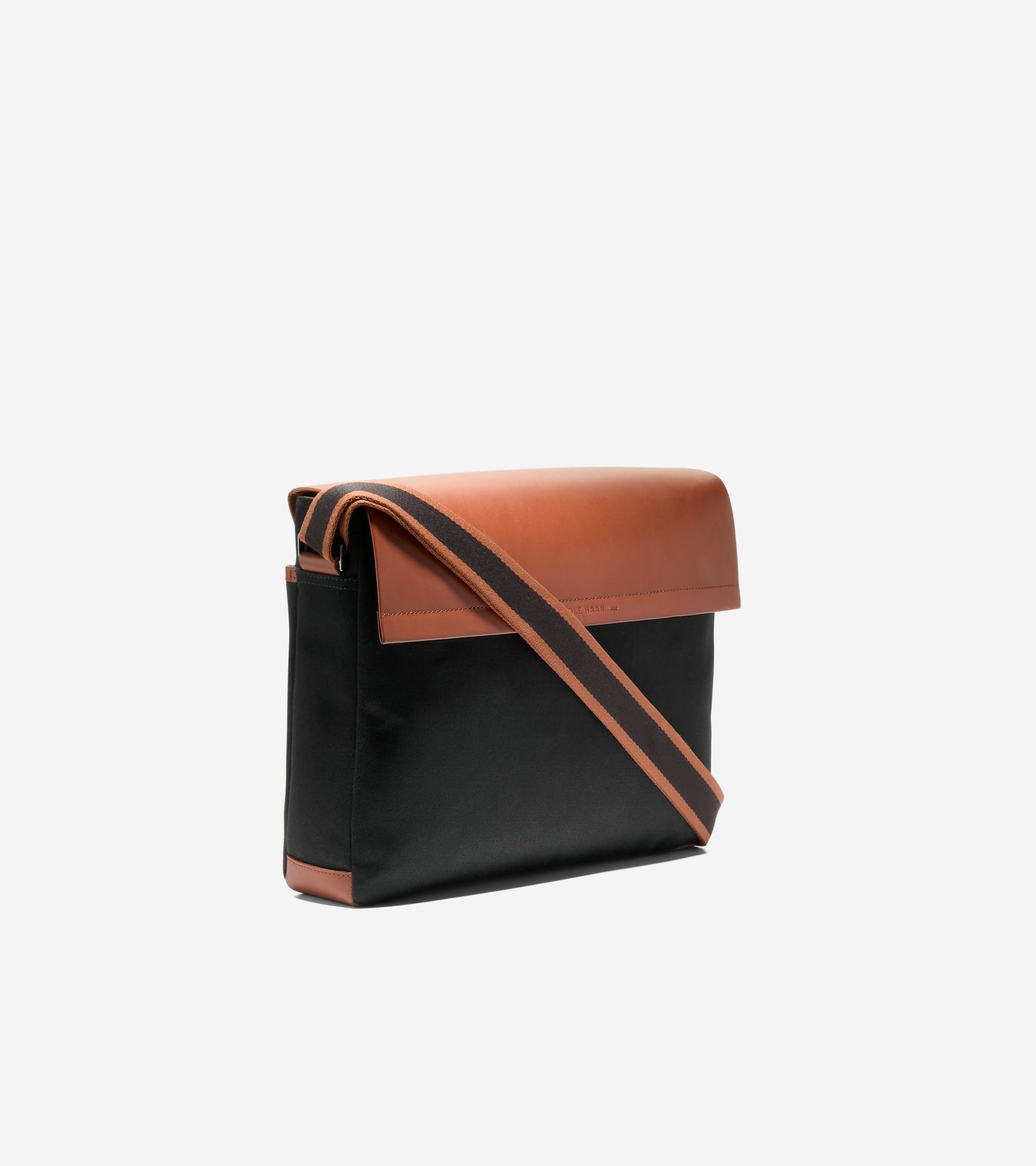 Men's Judson Brushed Twill Messenger-Black-New Britsh Tan