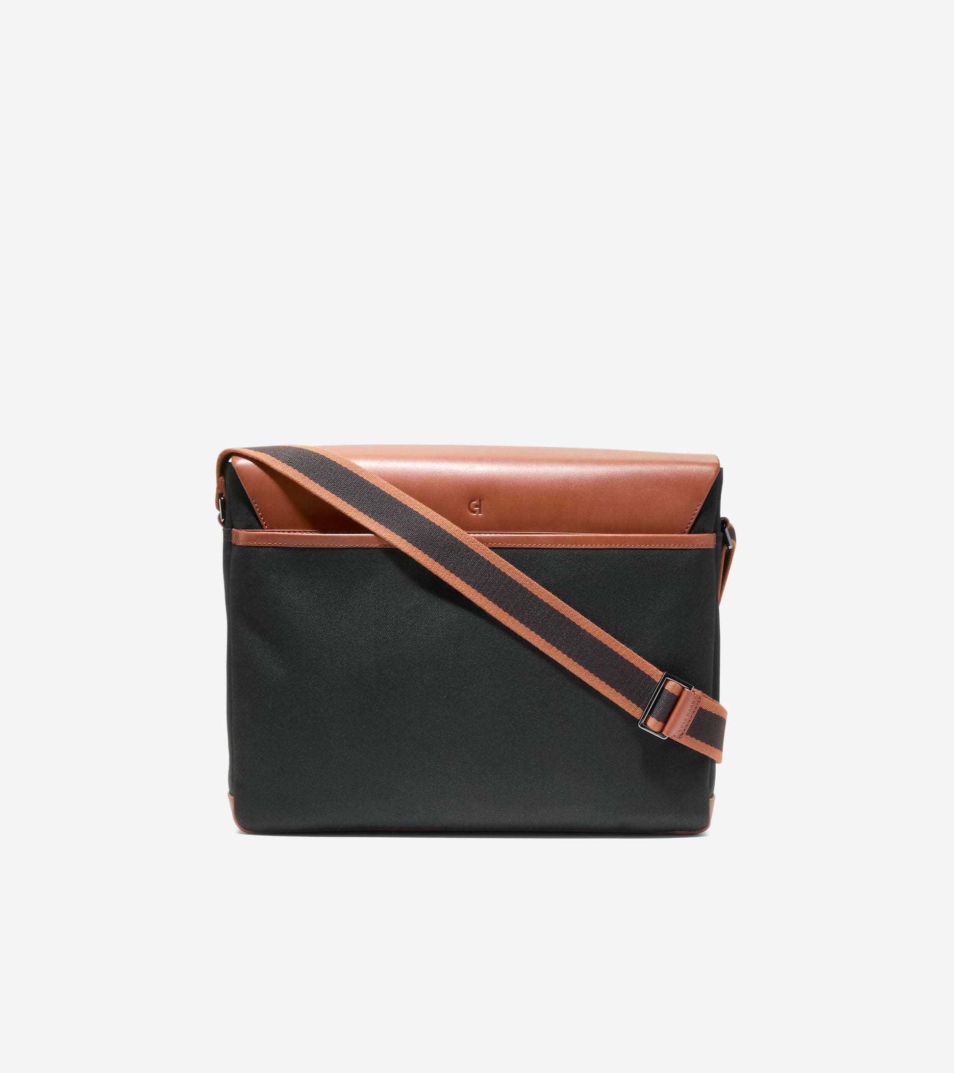 Men's Judson Brushed Twill Messenger-Black-New Britsh Tan