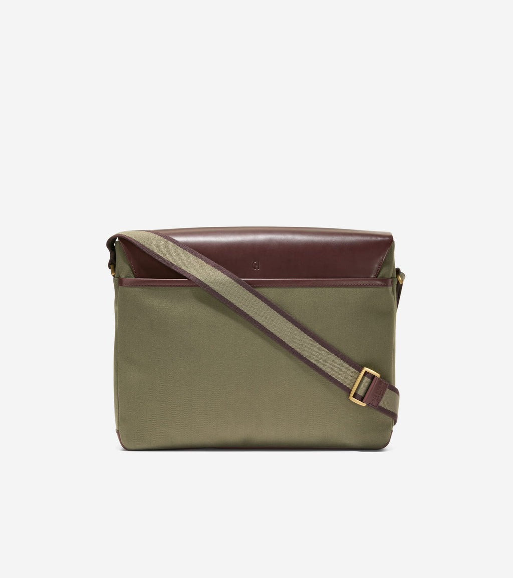 Men's Judson Brushed Twill Messenger Bag-Olive Green-Madeira