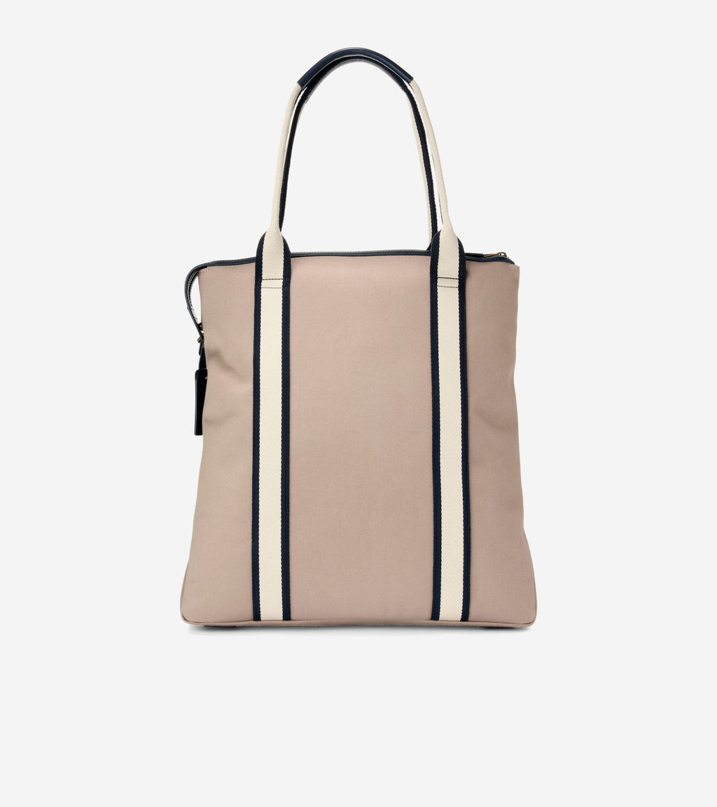 Men's Judson Brushed Twill Tote Bag-Oxford Tan-Navy Blazer-Angora