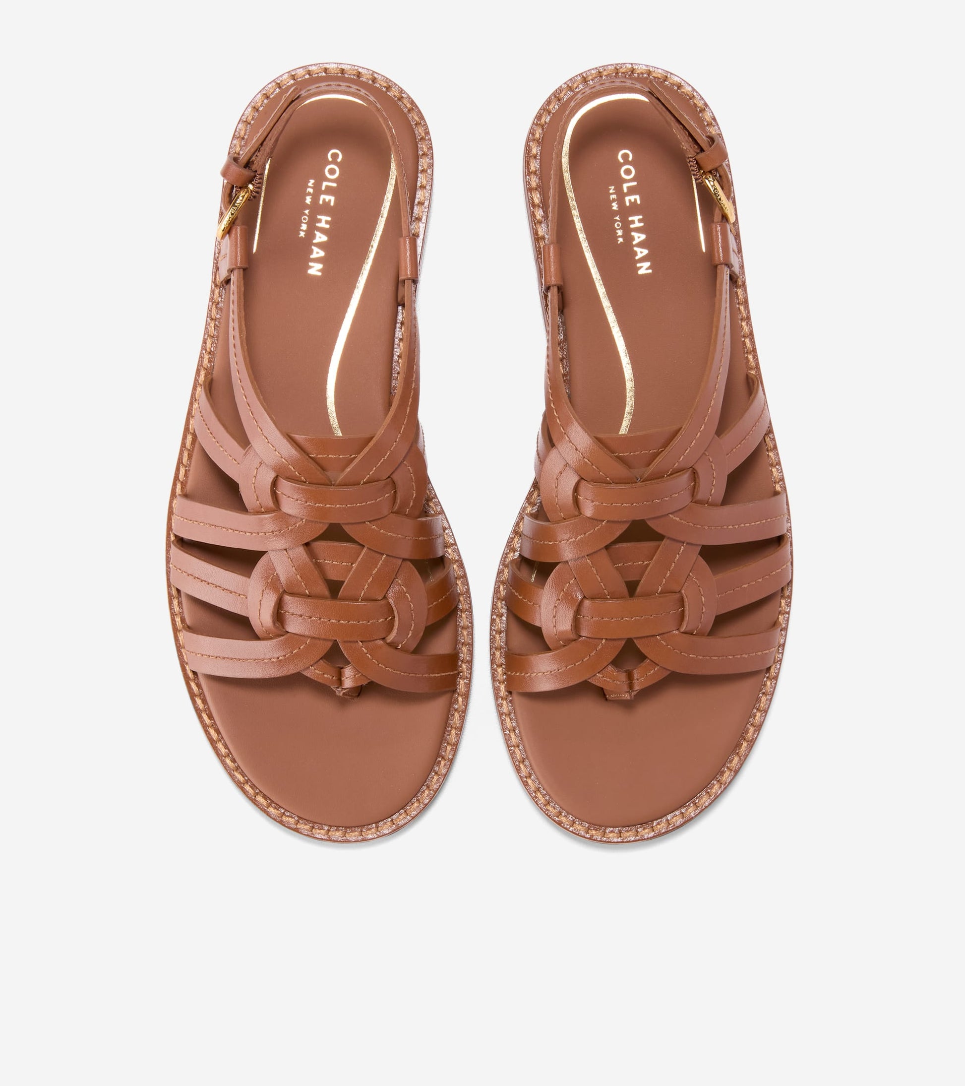 Women's Kami Interwoven Thong Sandals-British Tan