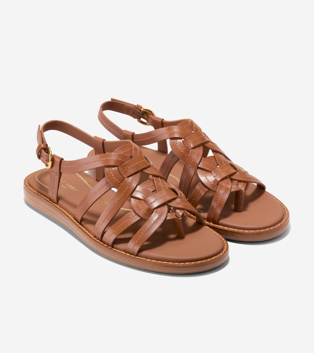 Women's Kami Interwoven Thong Sandals-British Tan