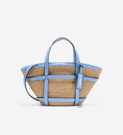 Women's Key West Tote Crossbody Bag-Natural Raffia-Hydrangea