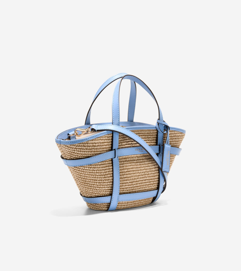 Women's Key West Tote Crossbody Bag-Natural Raffia-Hydrangea