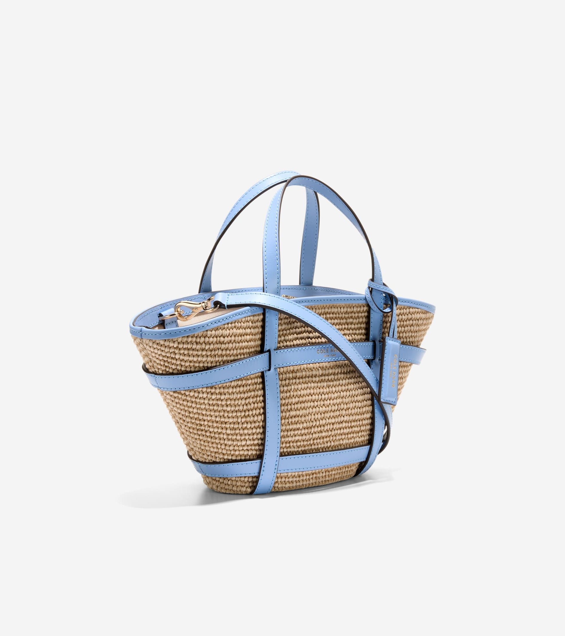 Women's Key West Tote Crossbody Bag-Natural Raffia-Hydrangea