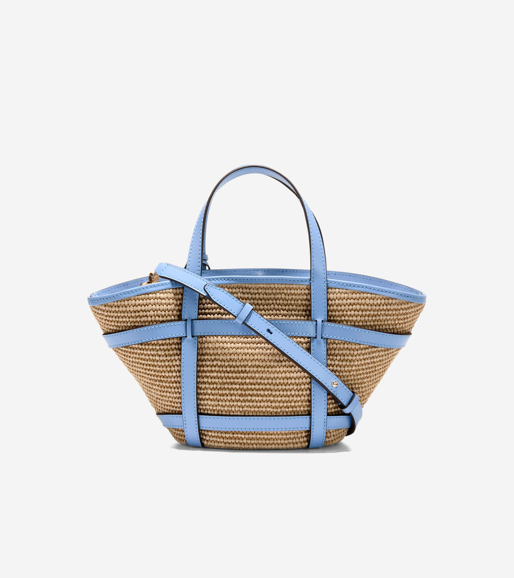 Women's Key West Tote Crossbody Bag-Natural Raffia-Hydrangea