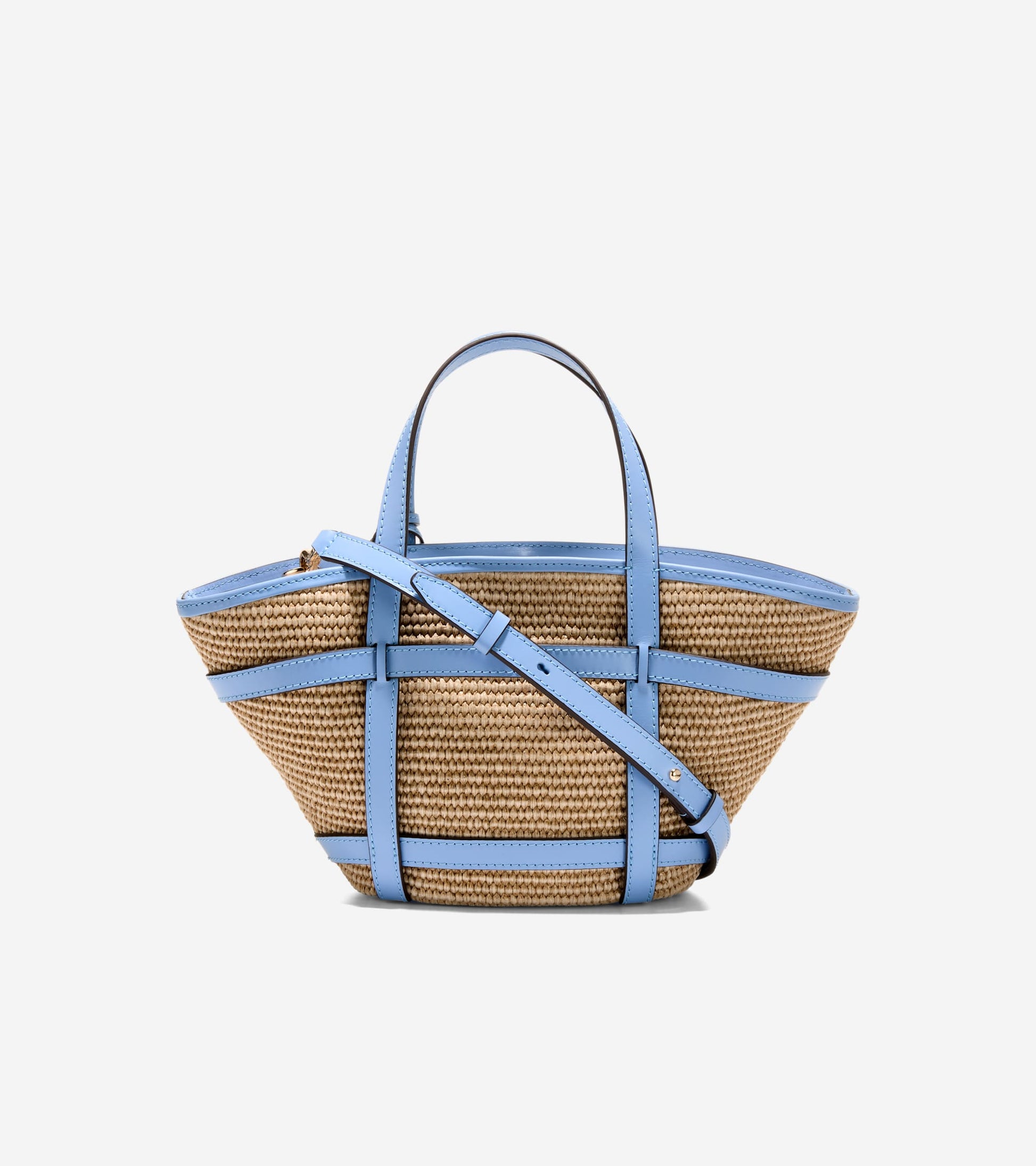 Women's Key West Tote Crossbody Bag-Natural Raffia-Hydrangea