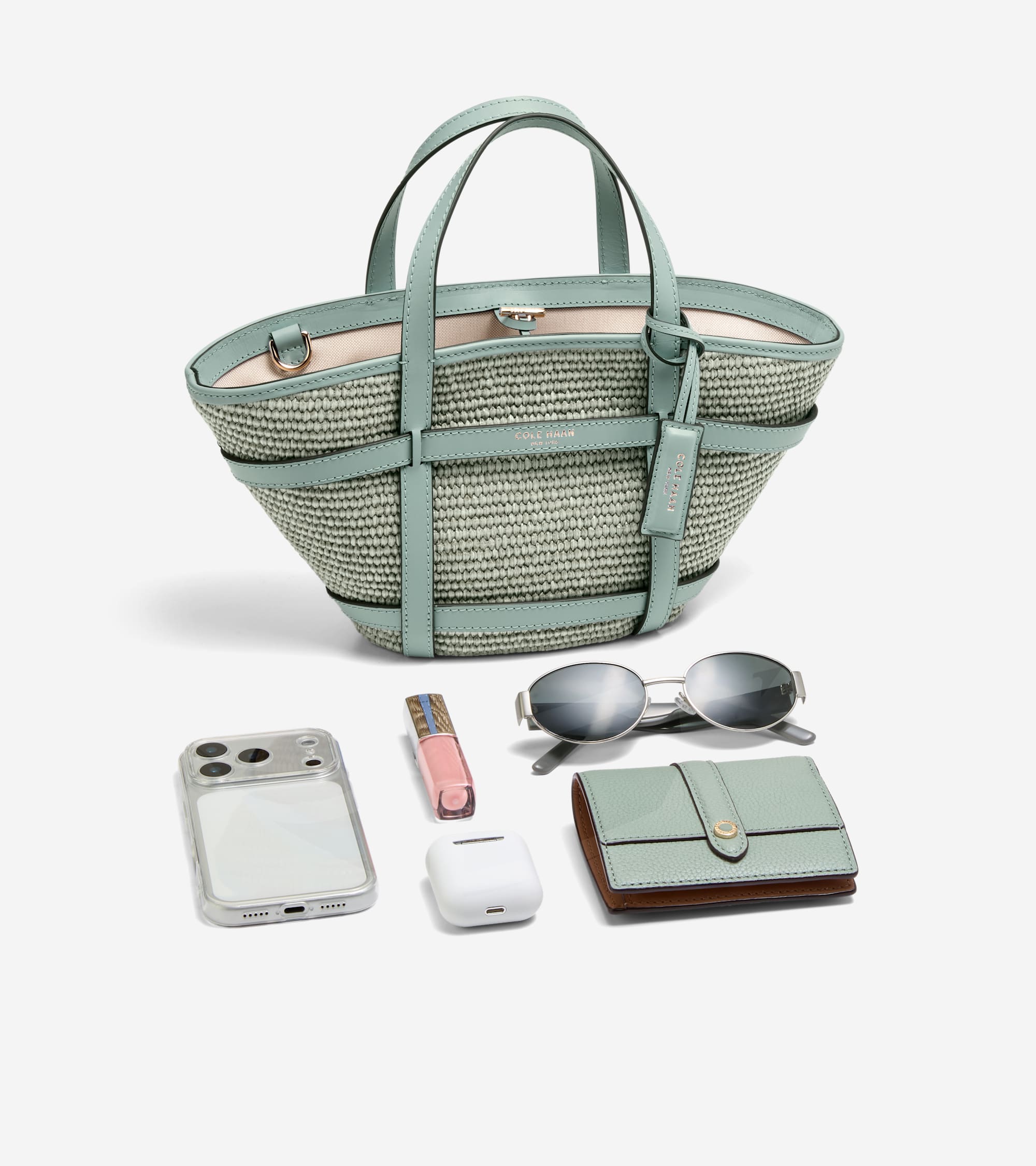 Women's Key West Tote Crossbody Bag in Green | Cole Haan Women's Key West Tote Crossbody Bag in Green | Cole Haan