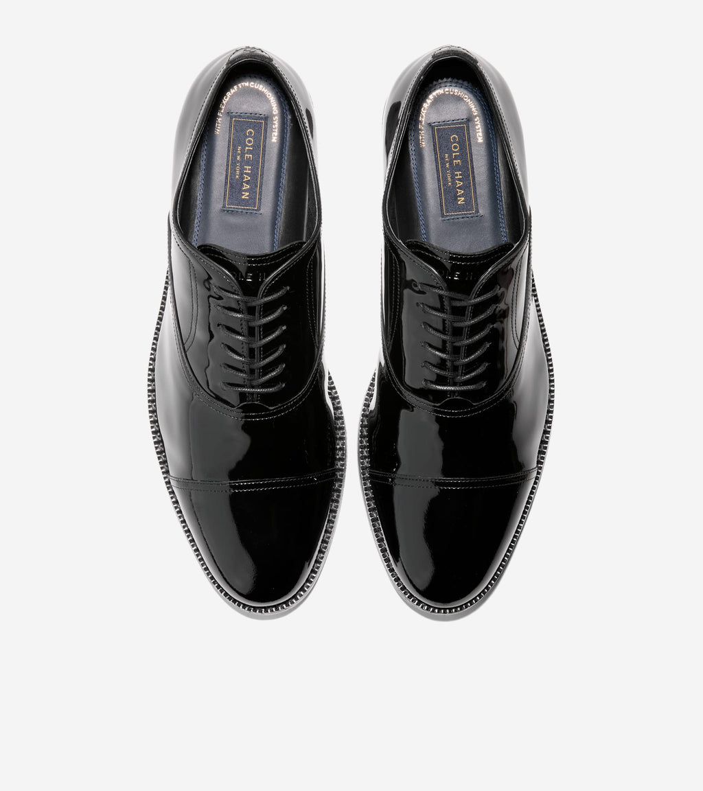 Men's Ledley Grand Cap Toe Oxfords-Black Patent-Black
