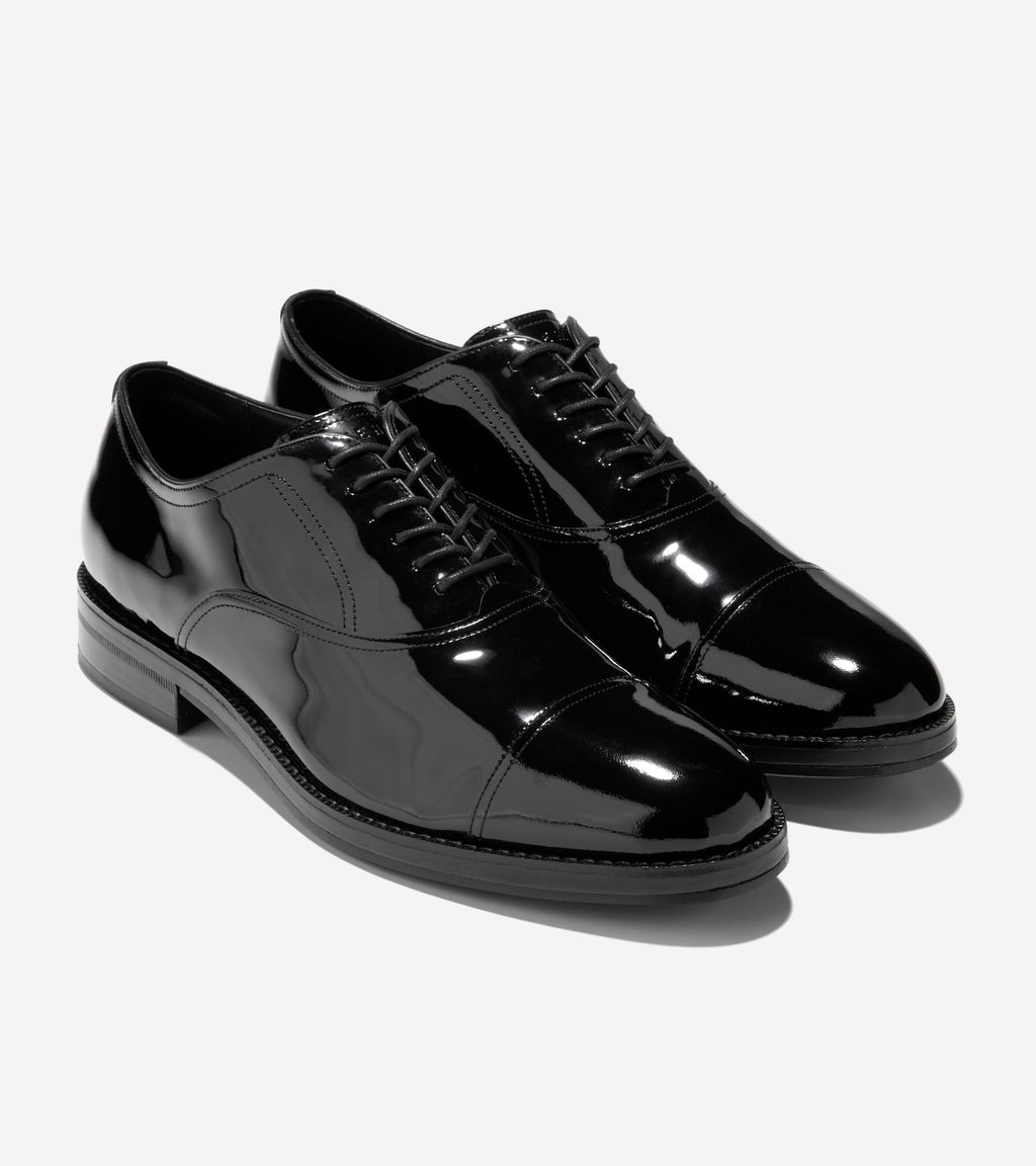 Men's Ledley Grand Cap Toe Oxfords-Black Patent-Black
