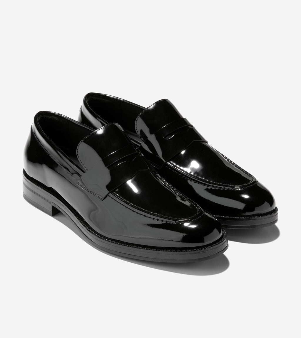Men's Ledley Grand Penny Loafers-Black Patent-Black