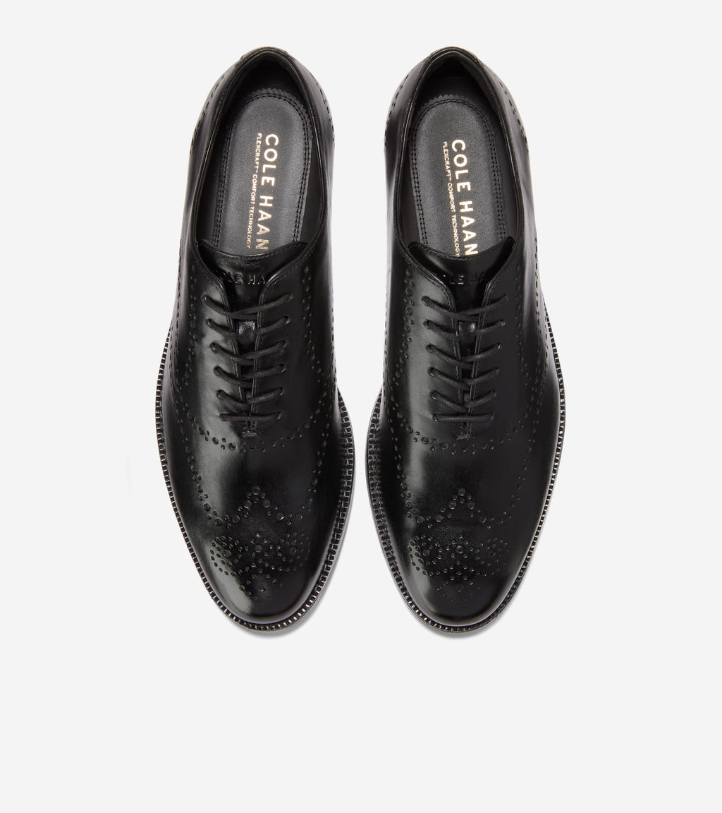 Men's Ledley Grand Brogue Wingtip Oxfords-Black