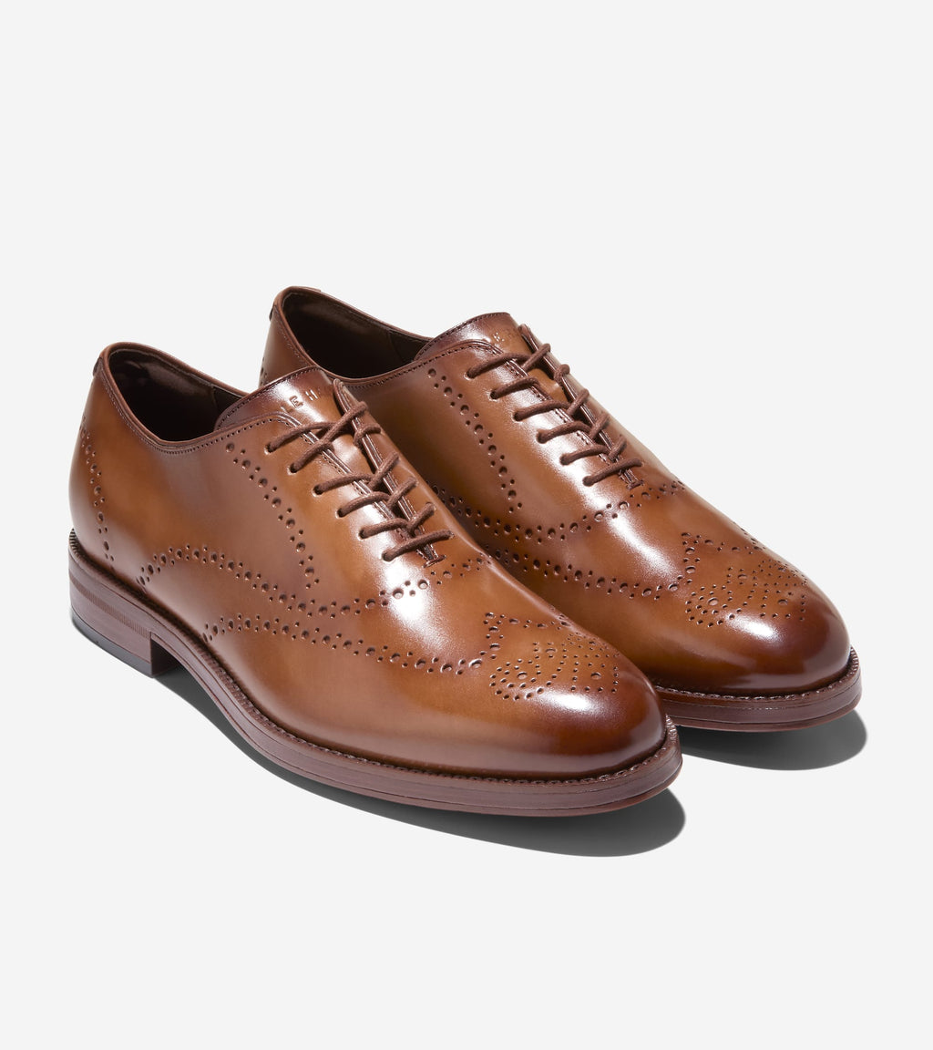 Men's Ledley Grand Brogue Wingtip Oxfords-British Tan-Dark Natural