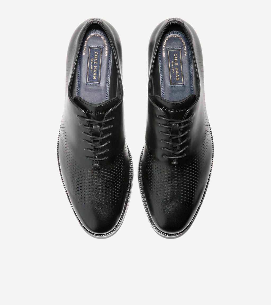 Men's Ledley Grand Flexcraft Laser Wingtip Oxfords-Black