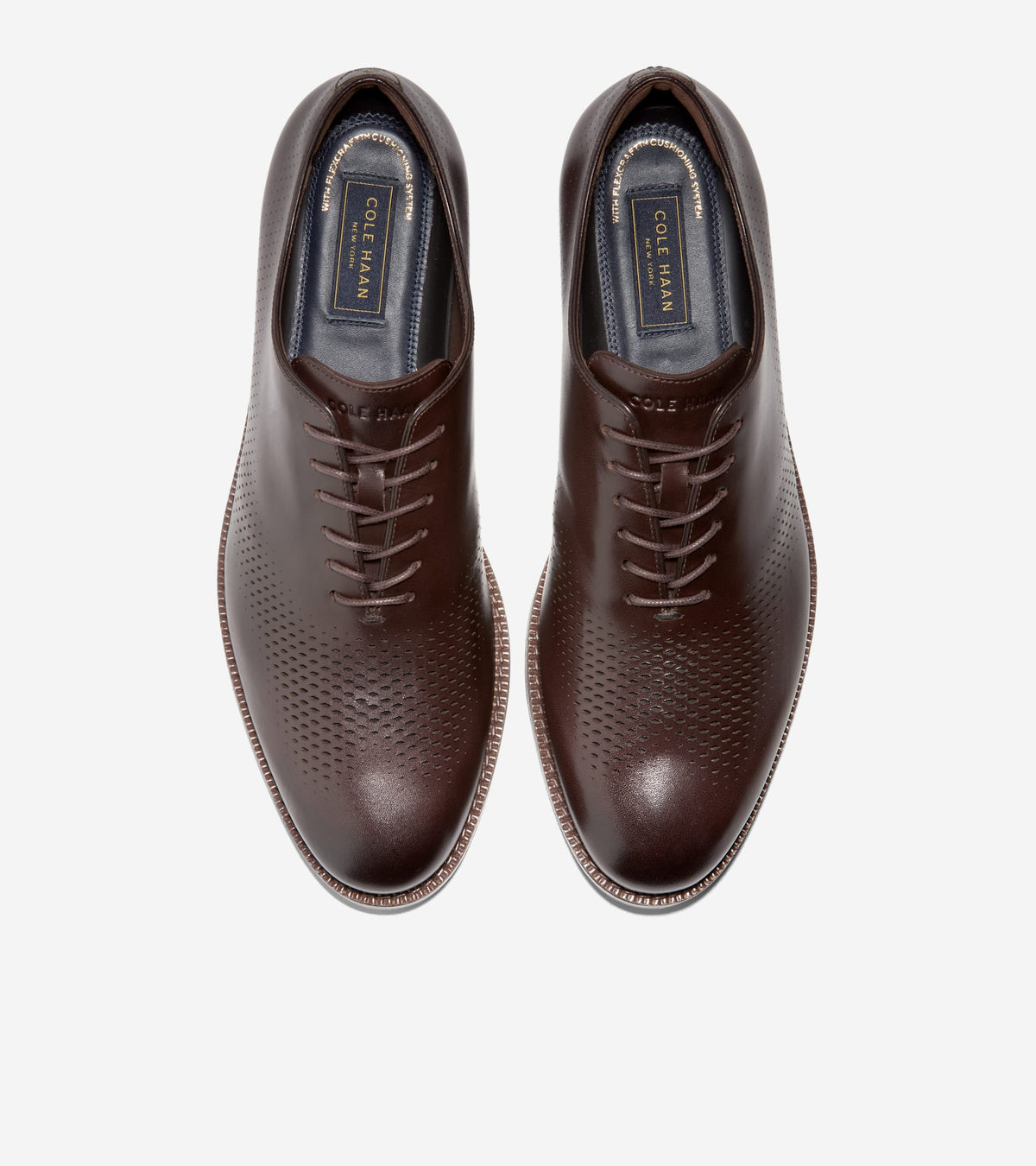 Men's Ledley Grand Flexcraft Laser Wingtip Oxfords-Dark Chocolate-Dark Brown