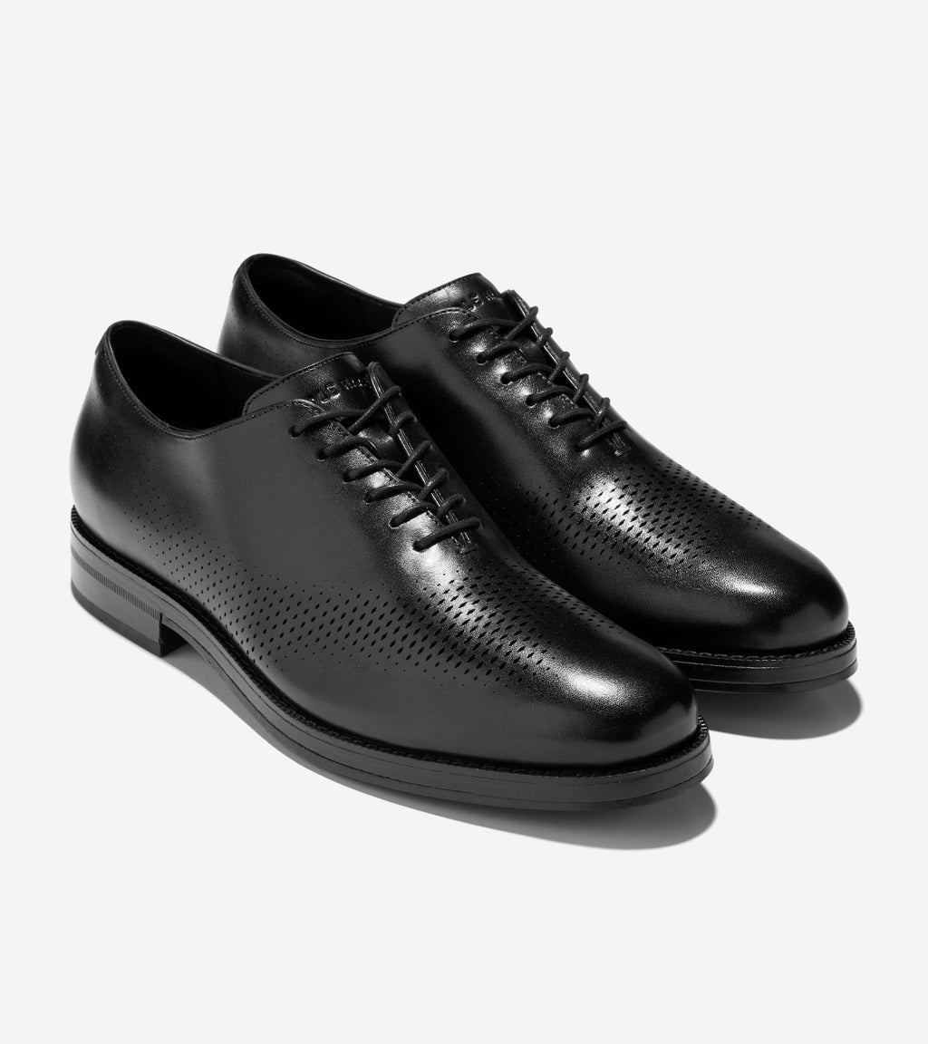 Men's Ledley Grand Flexcraft Laser Wingtip Oxfords-Black
