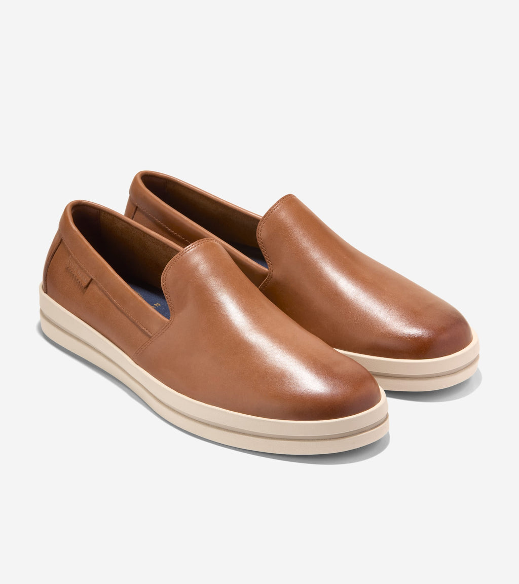 Men's Long-Weekender Slip-On Loafers-British Tan-Angora