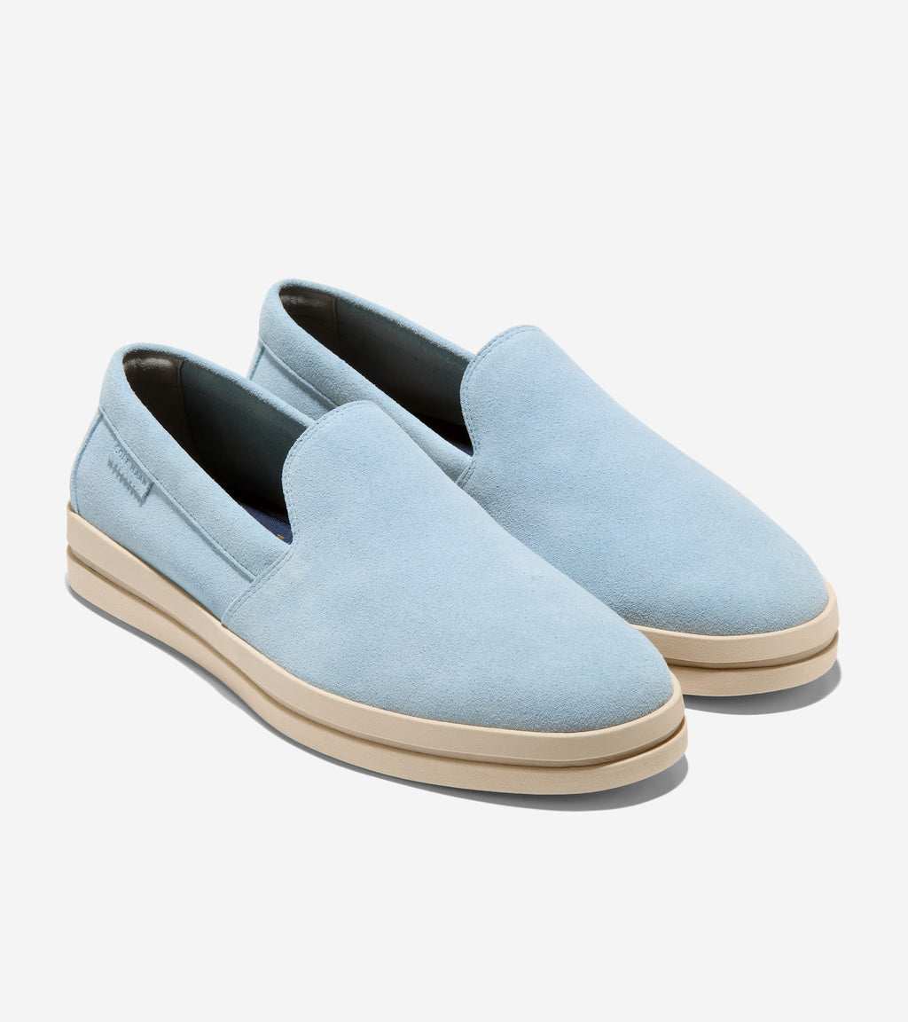 Men's Long-Weekender Slip-On Loafers-Dusty Blue-Angora