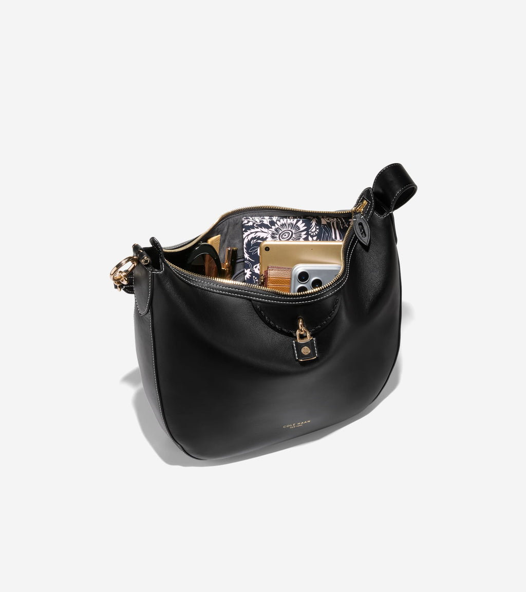 Women's Lockheart Hobo Bag-Black