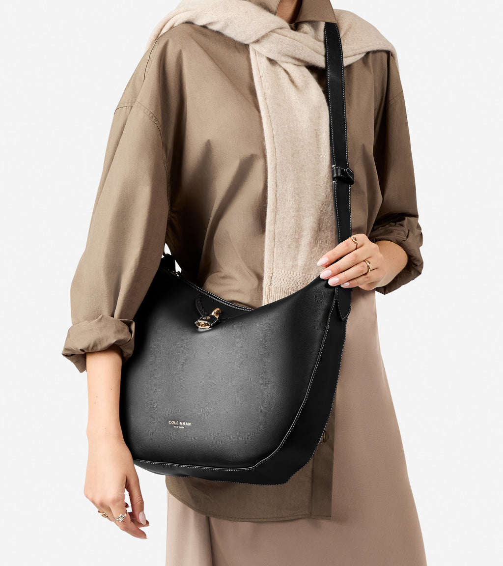 Women's Lockheart Hobo Bag-Black