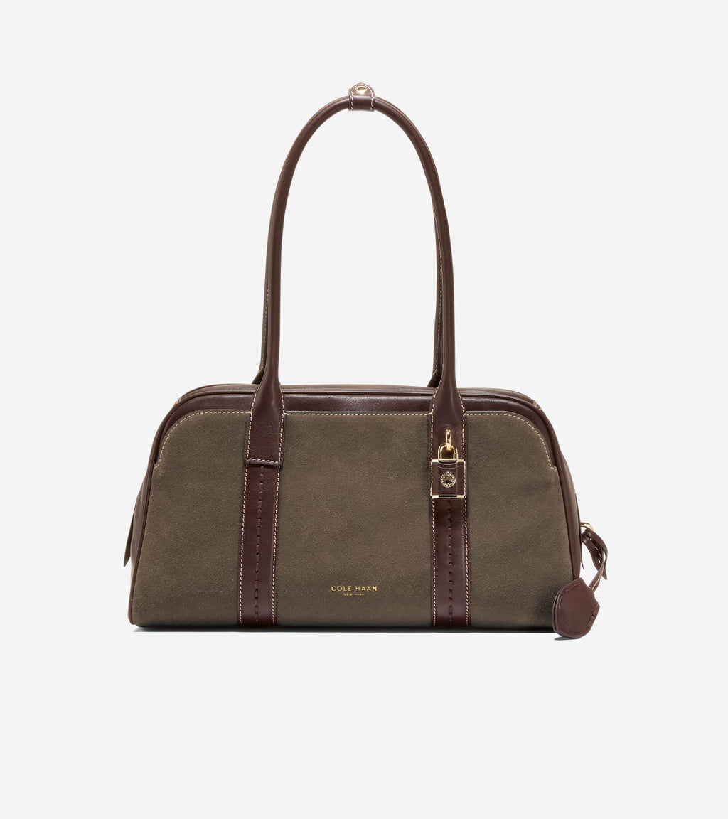 Women's Lockheart Medium Satchel-Deep Olive-Madeira Brown