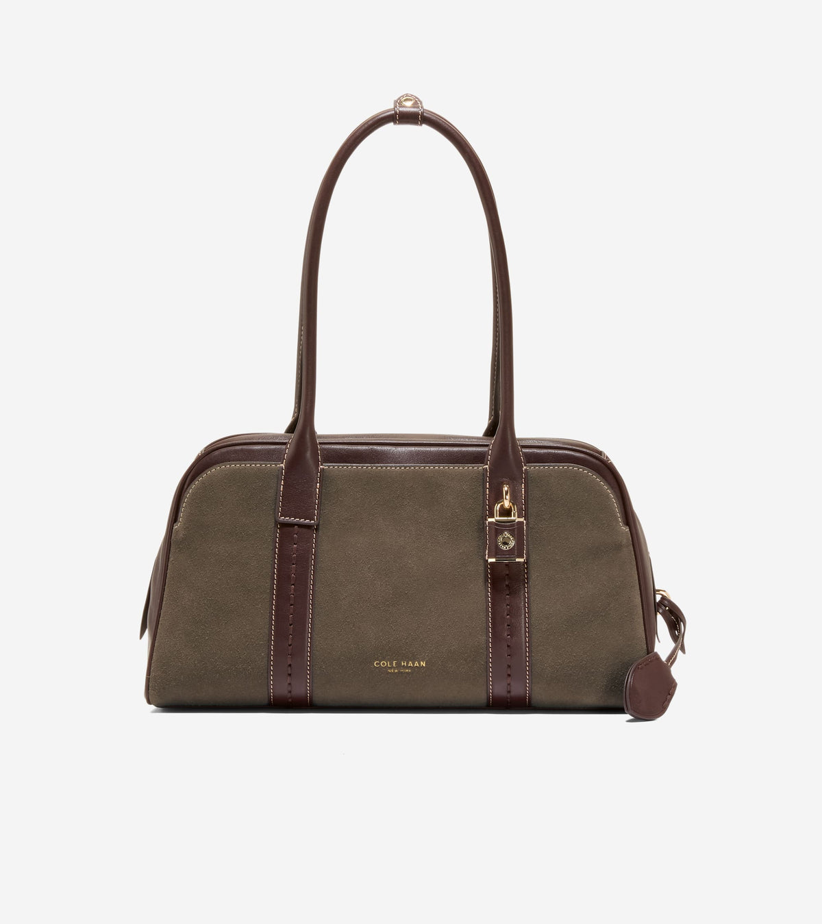 Women's Lockheart Medium Satchel-Deep Olive-Madeira Brown