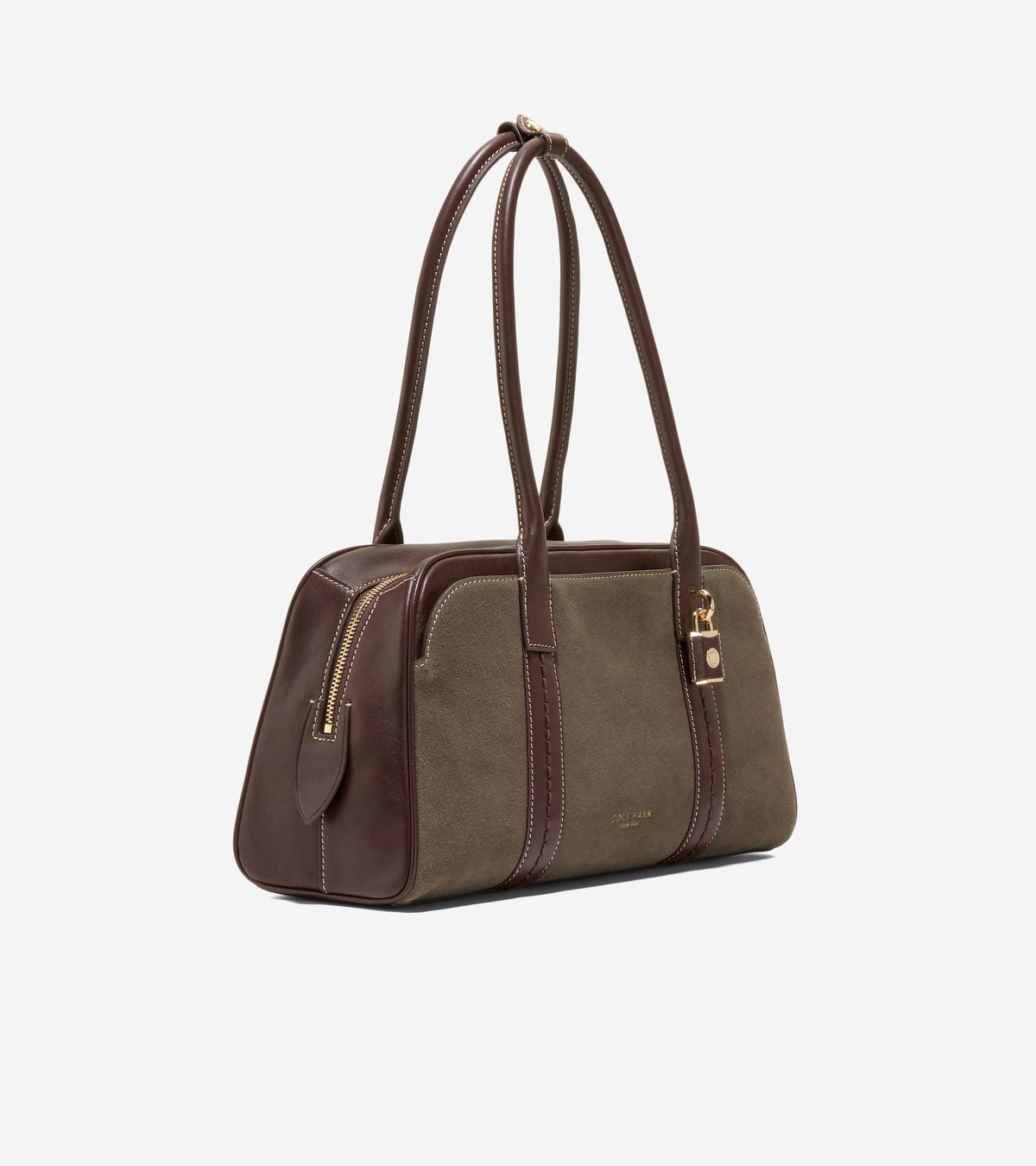 Women's Lockheart Medium Satchel-Deep Olive-Madeira Brown