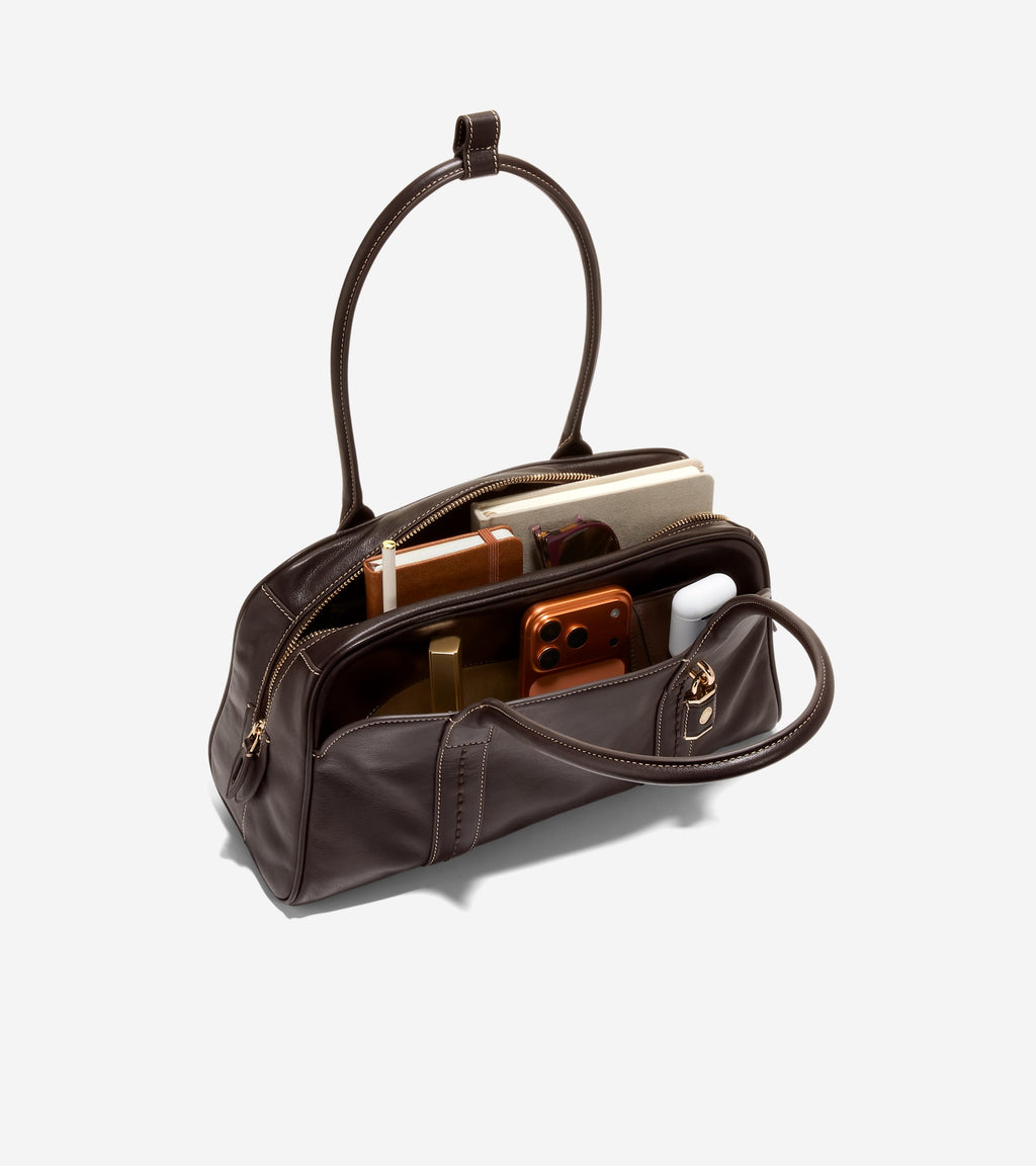 Women's Lockheart Medium Satchel-Dark Chocolate