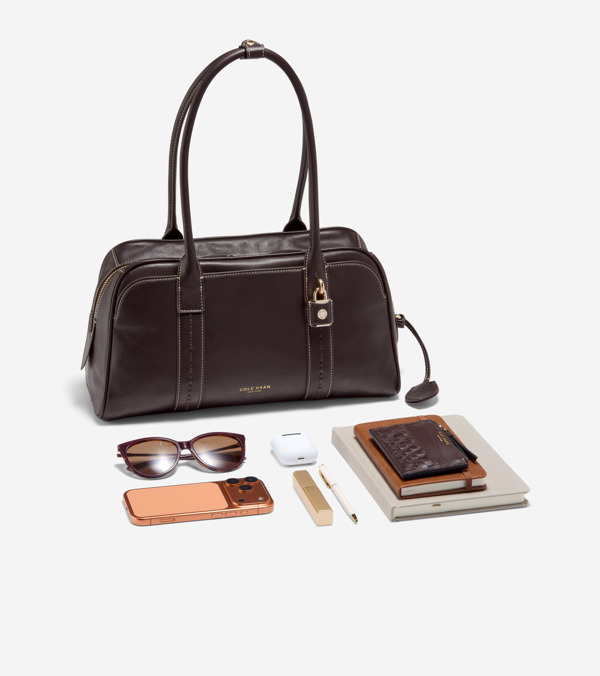 Women's Lockheart Medium Satchel-Dark Chocolate