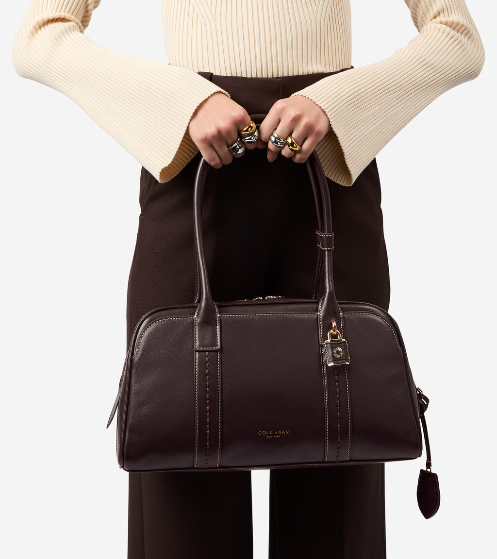 Women's Lockheart Medium Satchel-Dark Chocolate