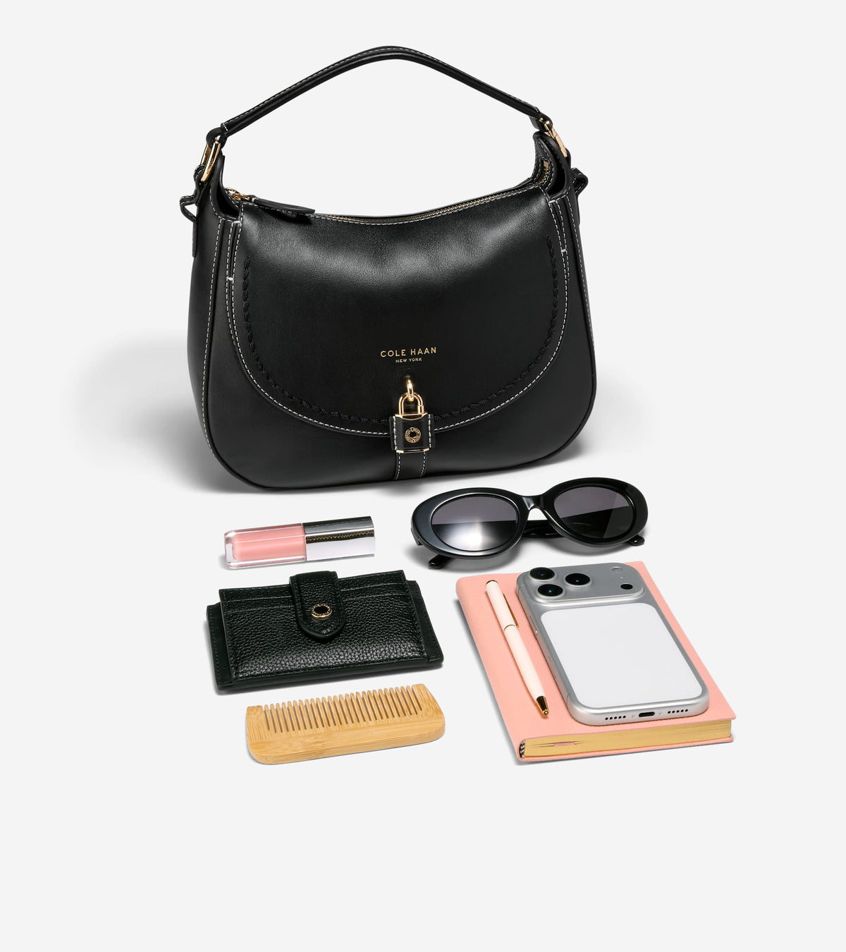 Women's Lockheart Messenger Bag-Black