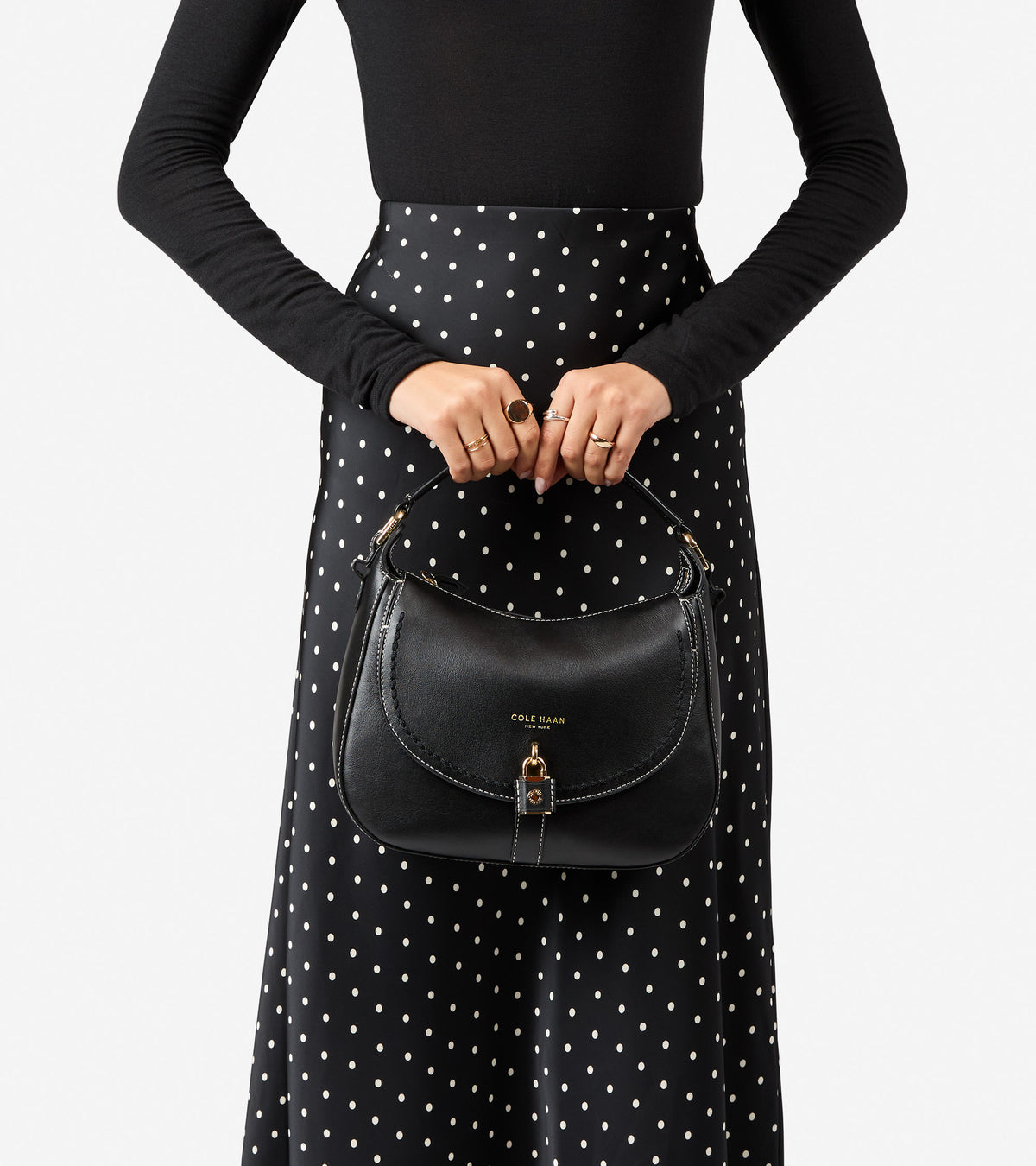 Women's Lockheart Messenger Bag-Black
