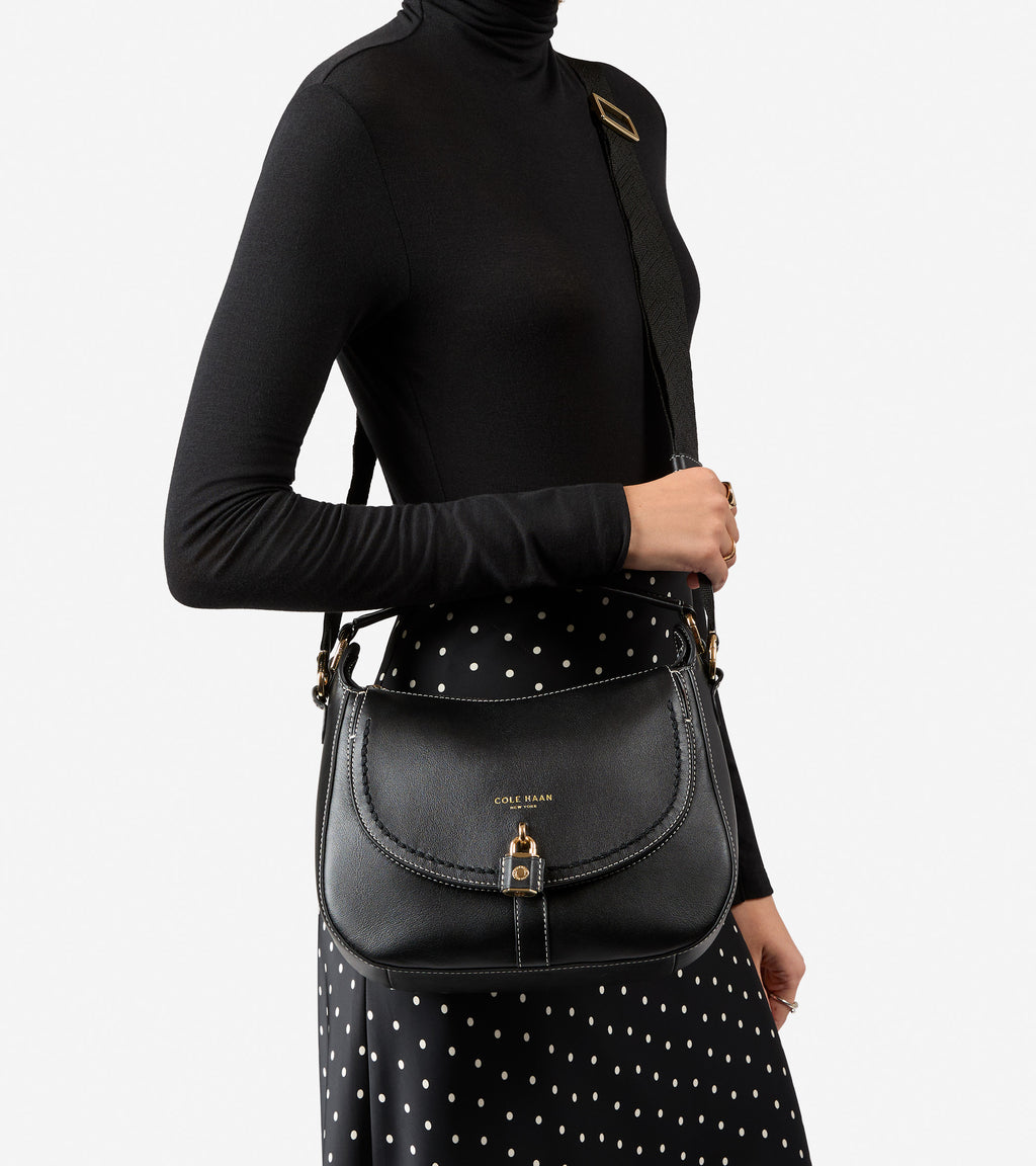 Women's Lockheart Messenger Bag-Black
