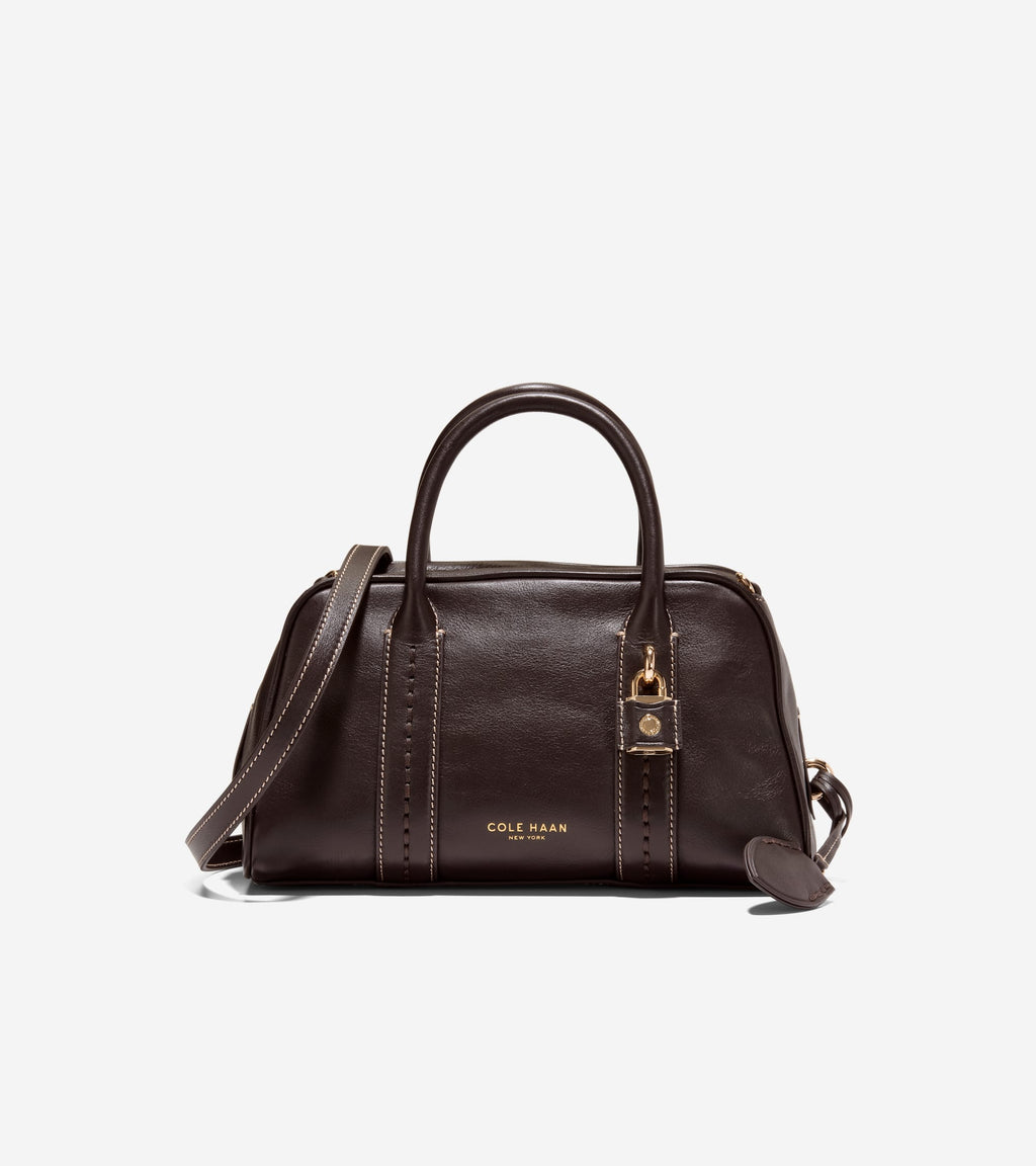 Women's Lockheart Small Satchel-Dark Chocolate