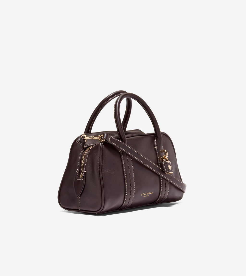 Women's Lockheart Small Satchel-Dark Chocolate