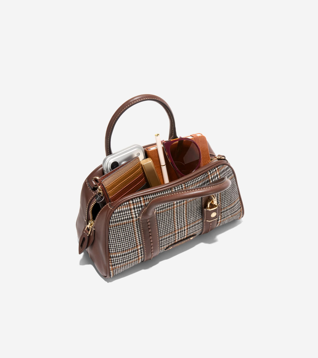 Women's Lockheart Small Satchel-Plaid Print-Hickory