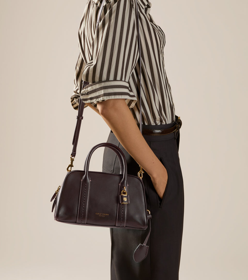 Women's Lockheart Small Satchel-Dark Chocolate